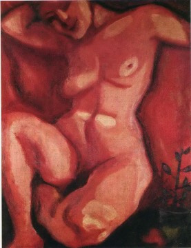  ga - Red Nude Sitting Up contemporary Marc Chagall